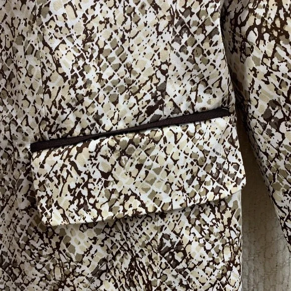 7TH Avenue Womens Jacket Blazer Career Snake Skin Print Neutral Women's Sz 10 - Picture 3 of 10